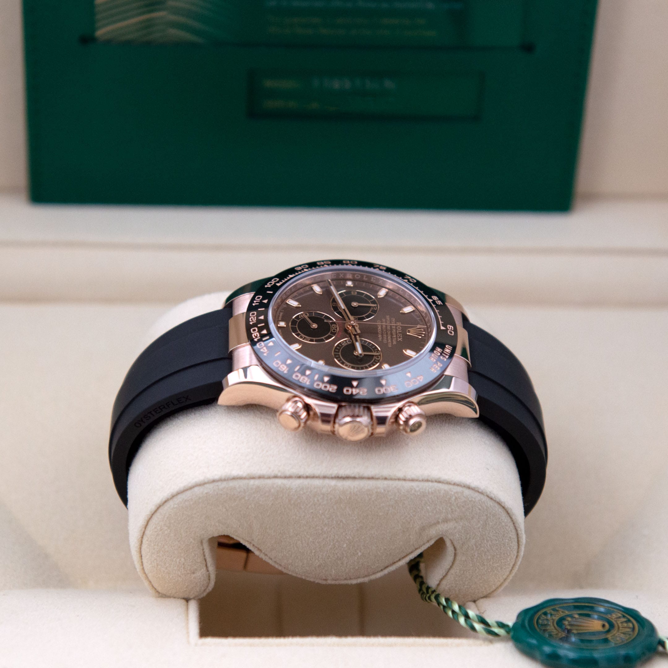 reservation leninismen Serena Rolex Daytona 'Chocolate' Dial Everose Gold Oysterflex - Watch Trading Co